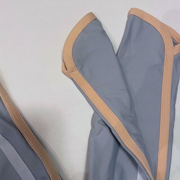 ENSMBL Align Curve Hem Legging Gray Peach White Stripe Size Small - Picture 4 of 6